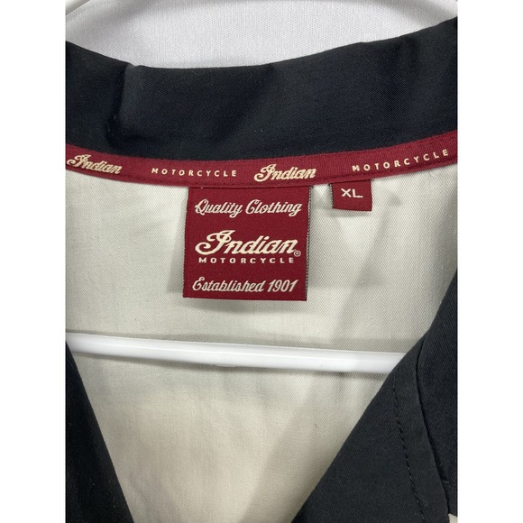 Indian Motorcycles All Embroidered Wit Patch Mechanic XL Cream Button Down Shirt - Picture 3 of 16